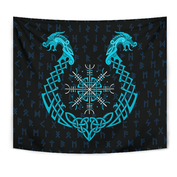 Viking Tapestry Aegishjalmur Helm Of Awe Blue Edition