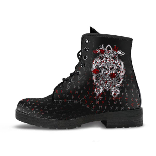 Viking Leather Boots Tyr Tattoo Blood