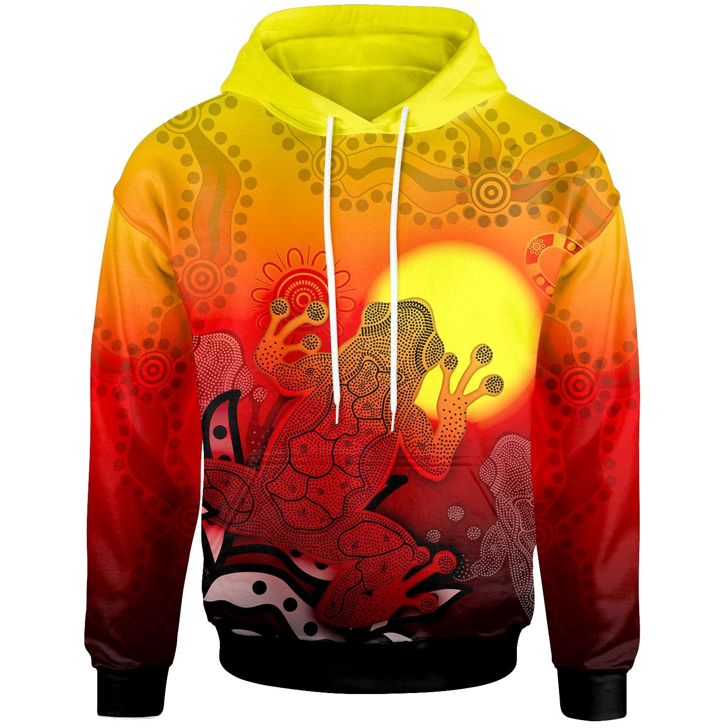 Aboriginal Hoodie - Indigenous Frog (Red)