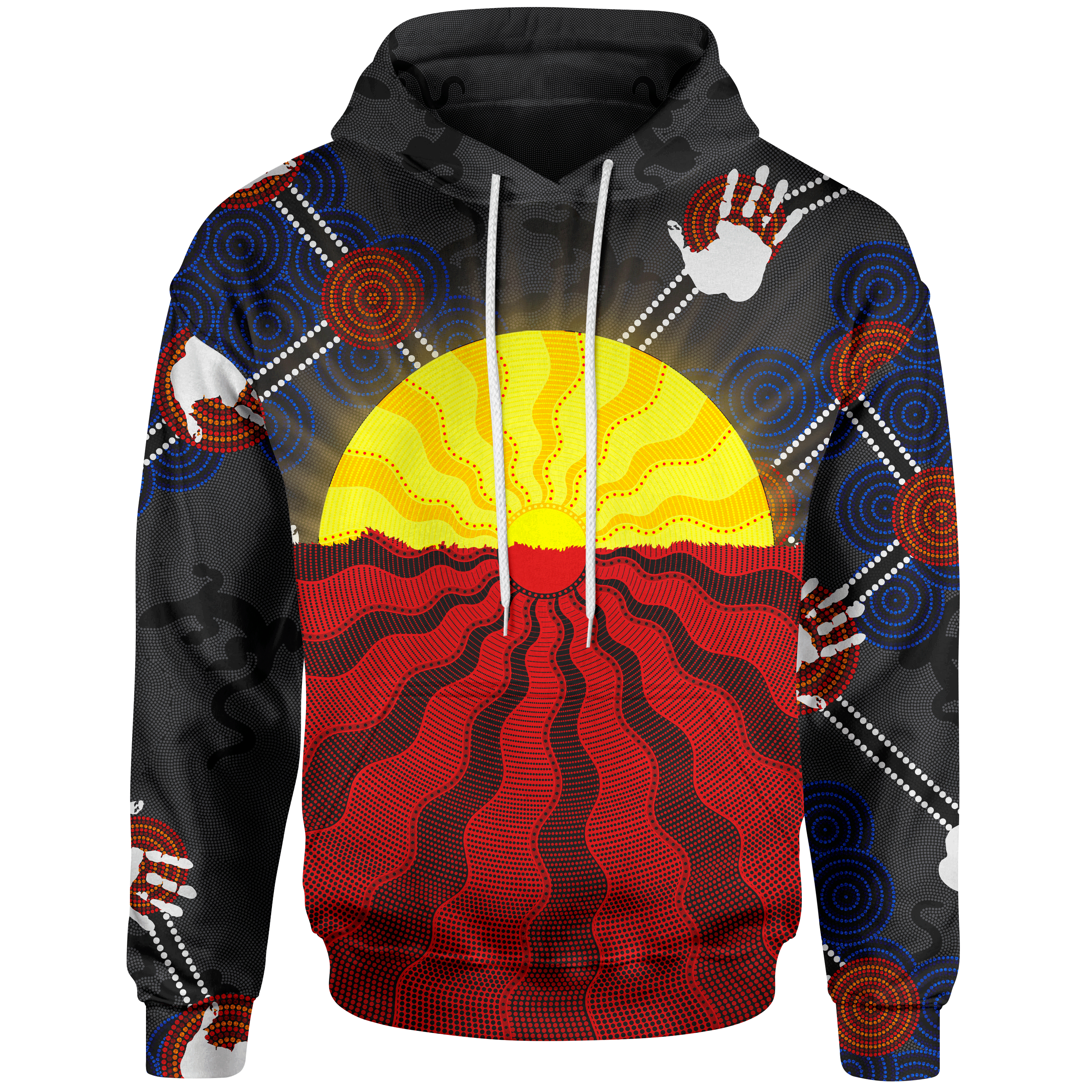 Aboriginal Kid Hoodie - Aboriginal Lives Matter Flag Sun Dot Painting(For Kid)