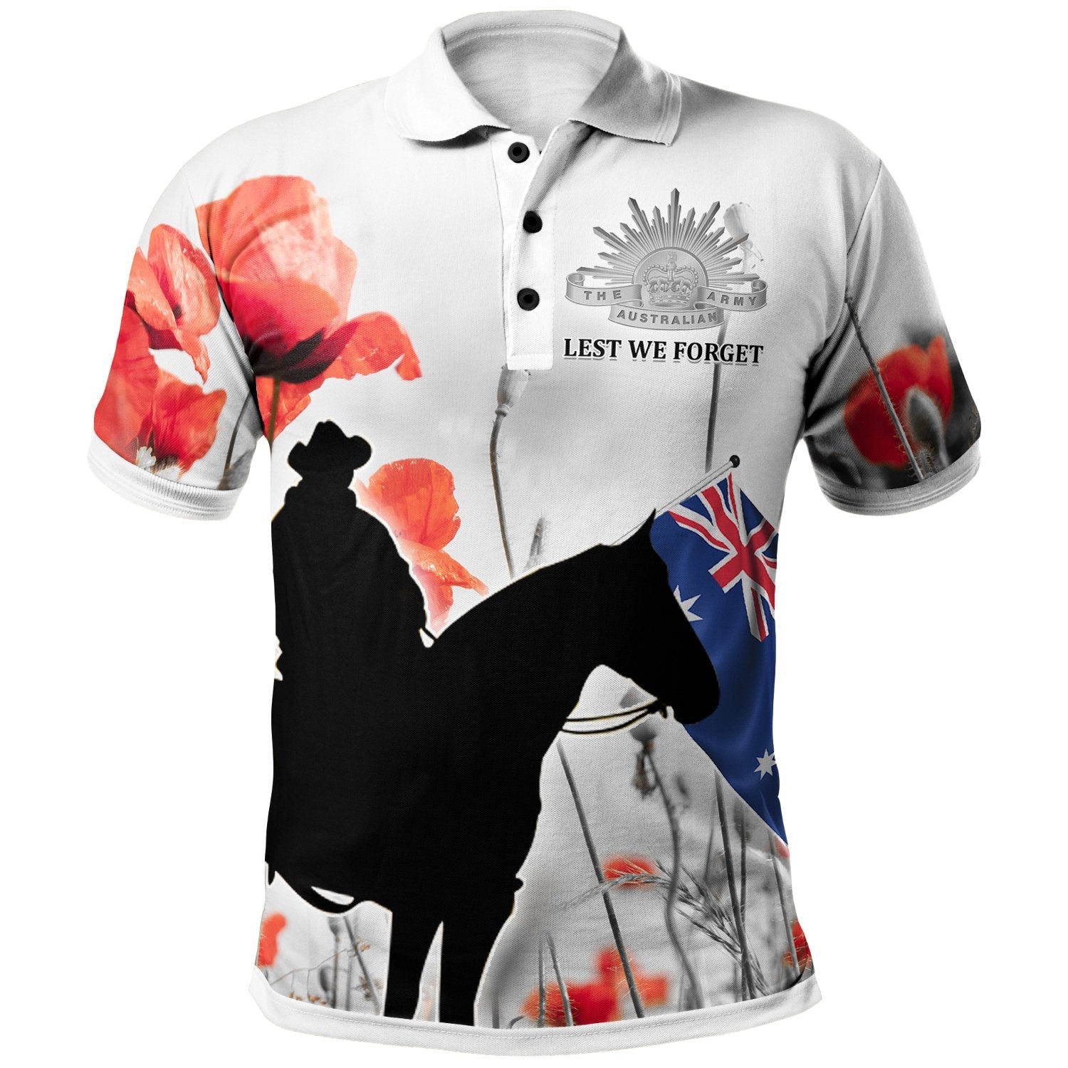 Anzac Polo - Anzac Lest We Forget Australian Light Horse Polo Shirt