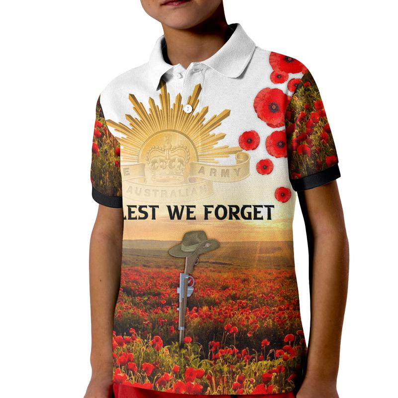 Anzac Polo - Anzac Day 2022  We Will Remember Them Kid Polo Shirt