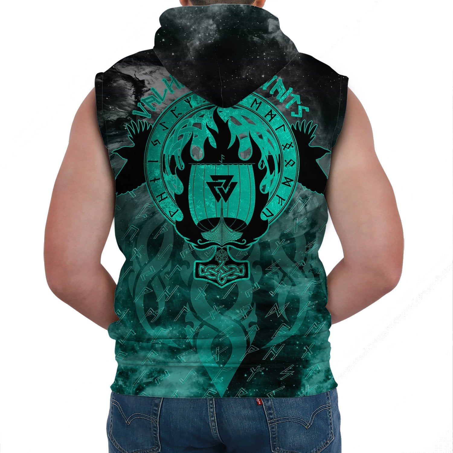 Viking Sleeveless Hoodie Drakkar Ship 