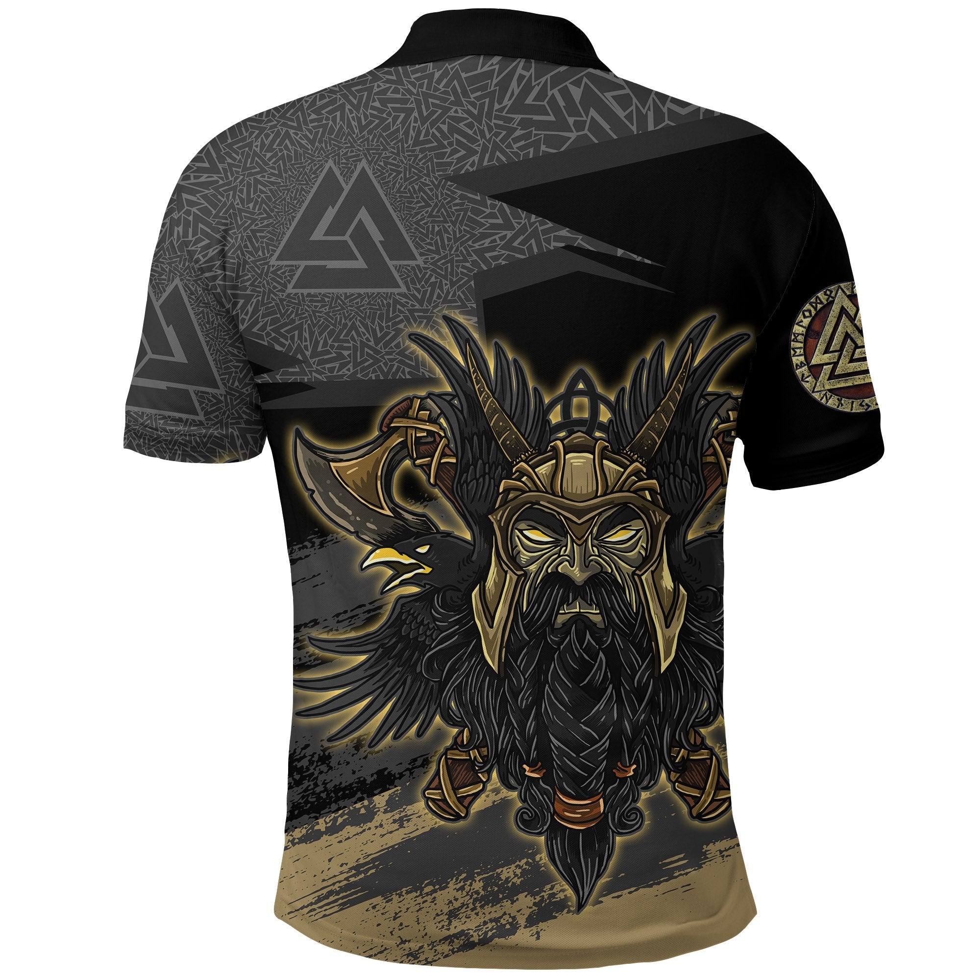 Viking Polo Shirt Odin Valknut The Symbol of Odin