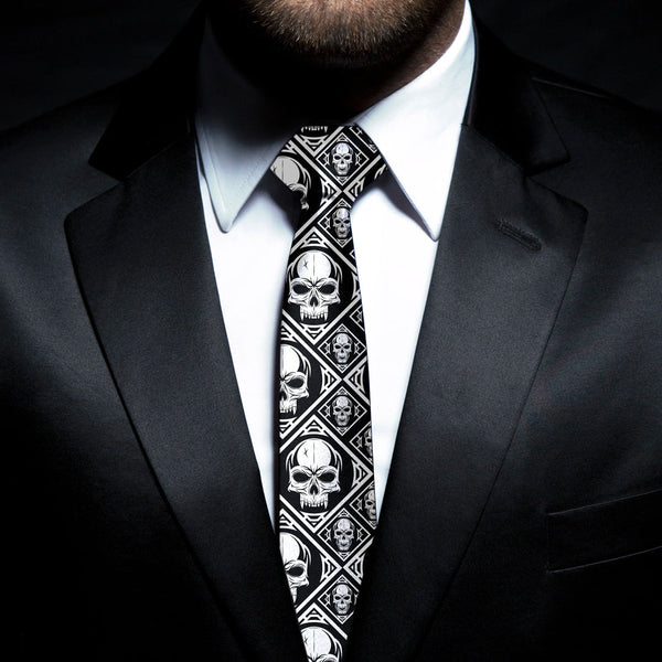 Viking Necktie Skull Pattern