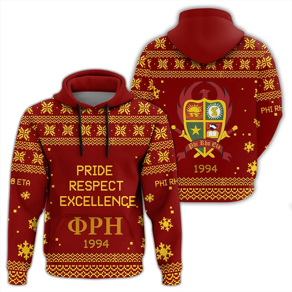 Hoodie - Phi Rho Eta Xmas Motto Pullover J09