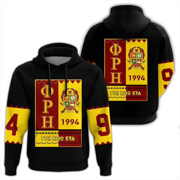 Hoodie - Phi Rho Eta Black Style Pullover Hoodie J09