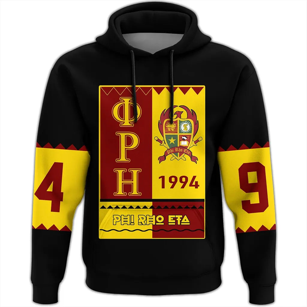 Hoodie - Phi Rho Eta Black Style Pullover Hoodie J09