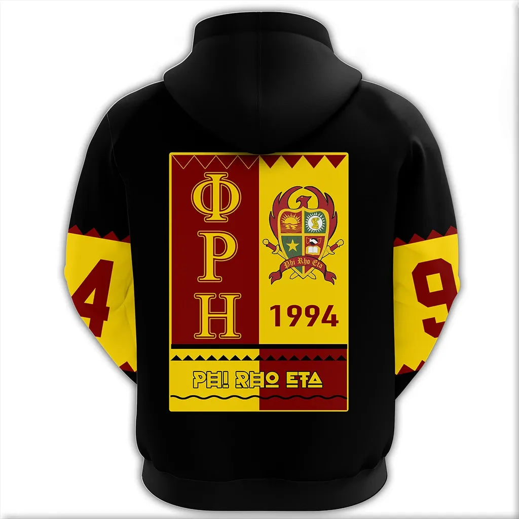 Hoodie - Phi Rho Eta Black Style Pullover Hoodie J09