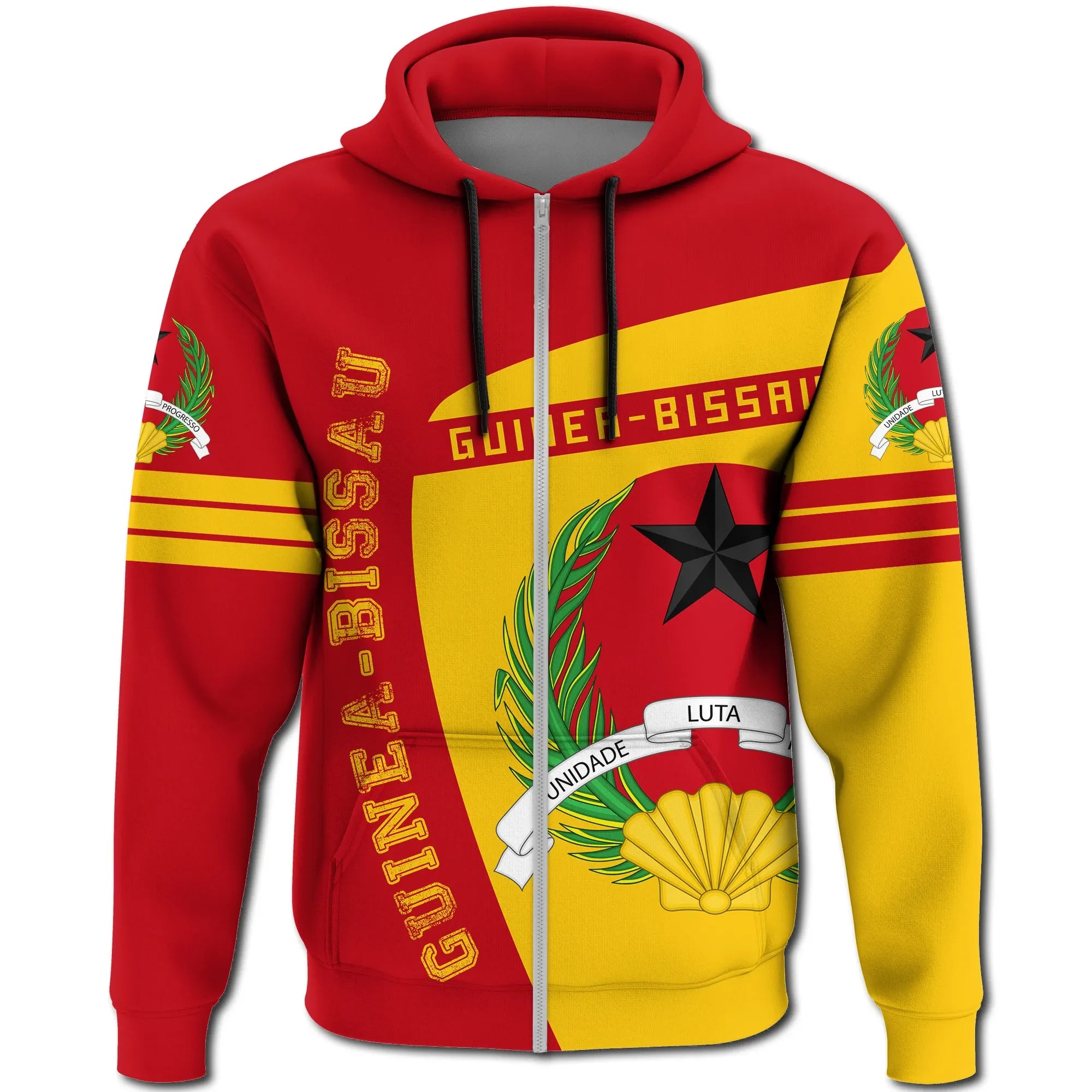 Guinea-Bissau Zip Hoodie Sport Premium