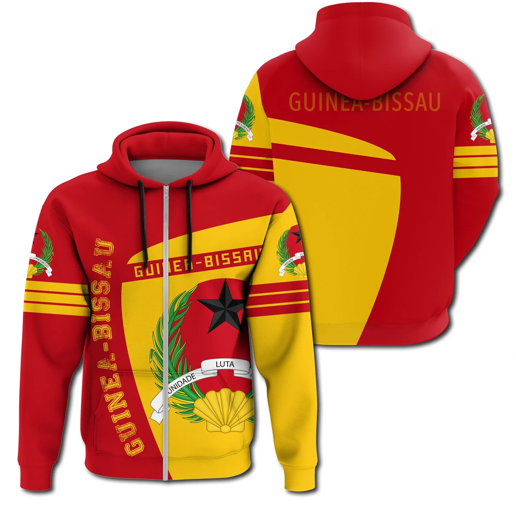 Guinea-Bissau Zip Hoodie Sport Premium