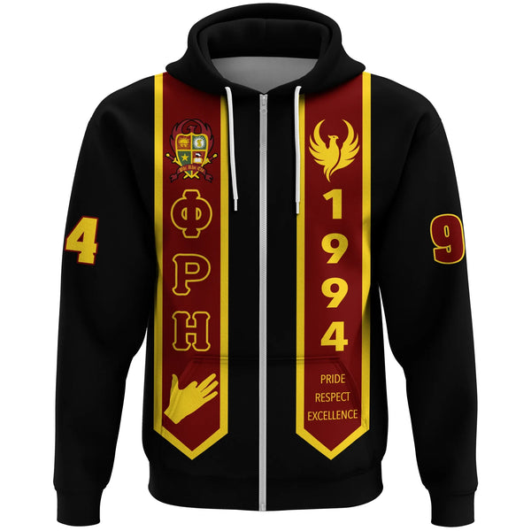 Phi Rho Eta Zip Hoodie Graduation Stole Style J0