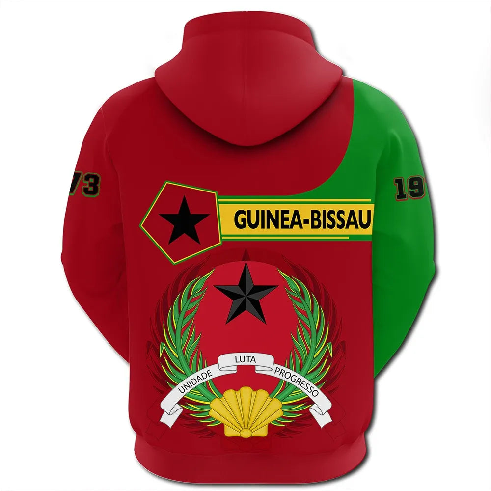 Custom Guinea-Bissau Zip Hoodie Pentagon Style