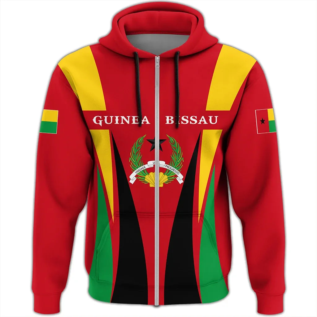 Guinea-Bissau Zip Hoodie - Apex Style