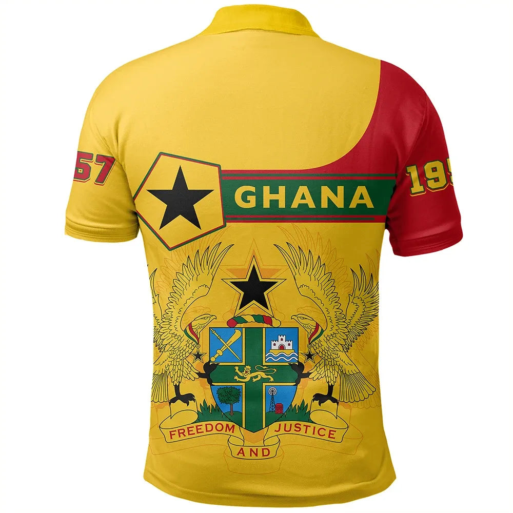 Custom Ghana Polo Shirt Pentagon Style