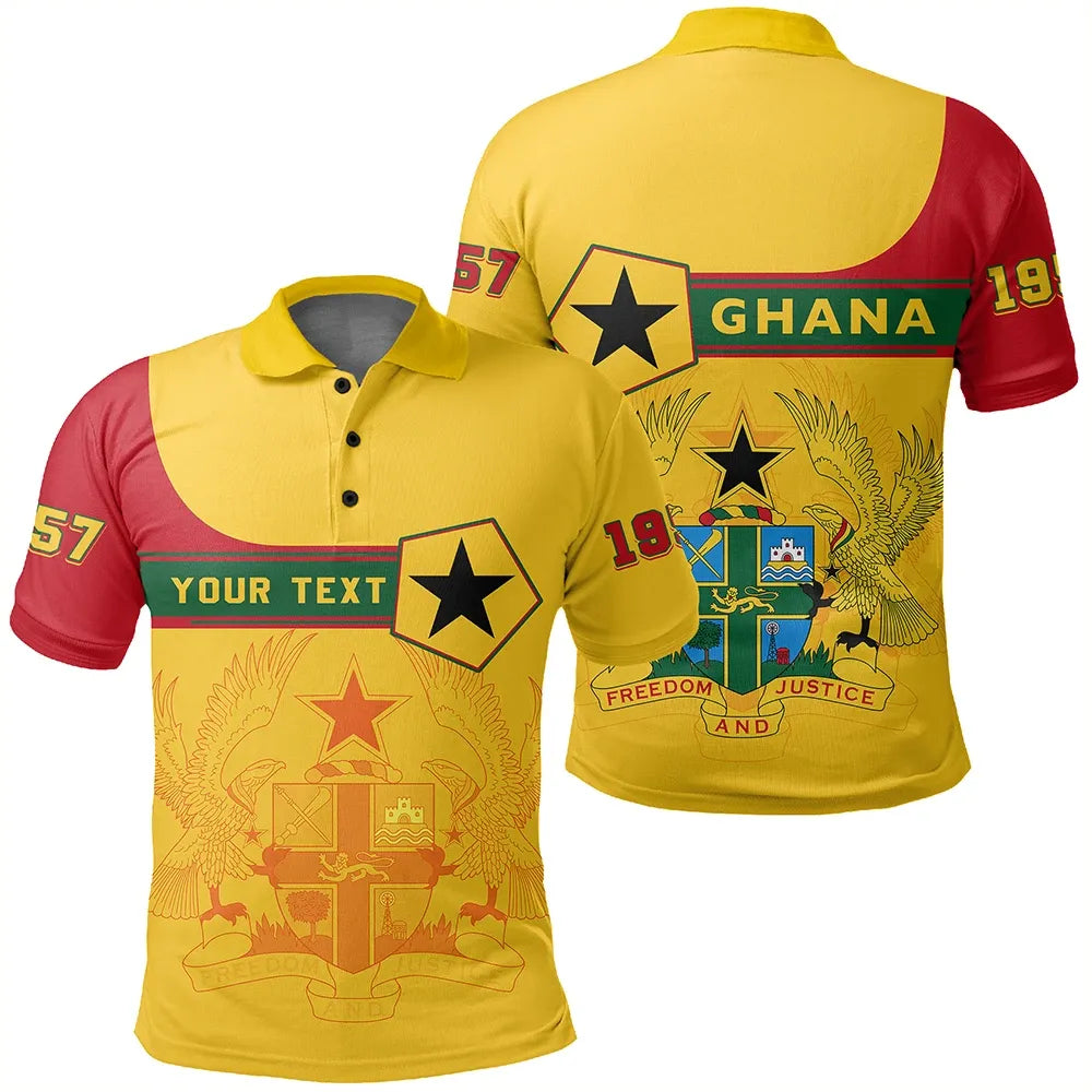 Custom Ghana Polo Shirt Pentagon Style