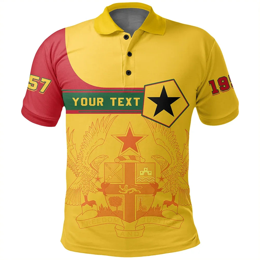 Custom Ghana Polo Shirt Pentagon Style