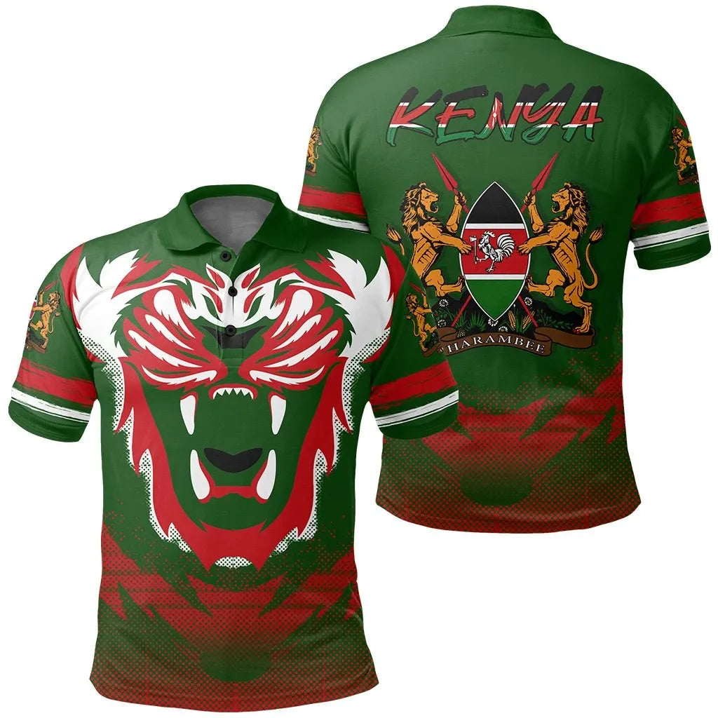 Kenya Flag Polo Shirt Lion King