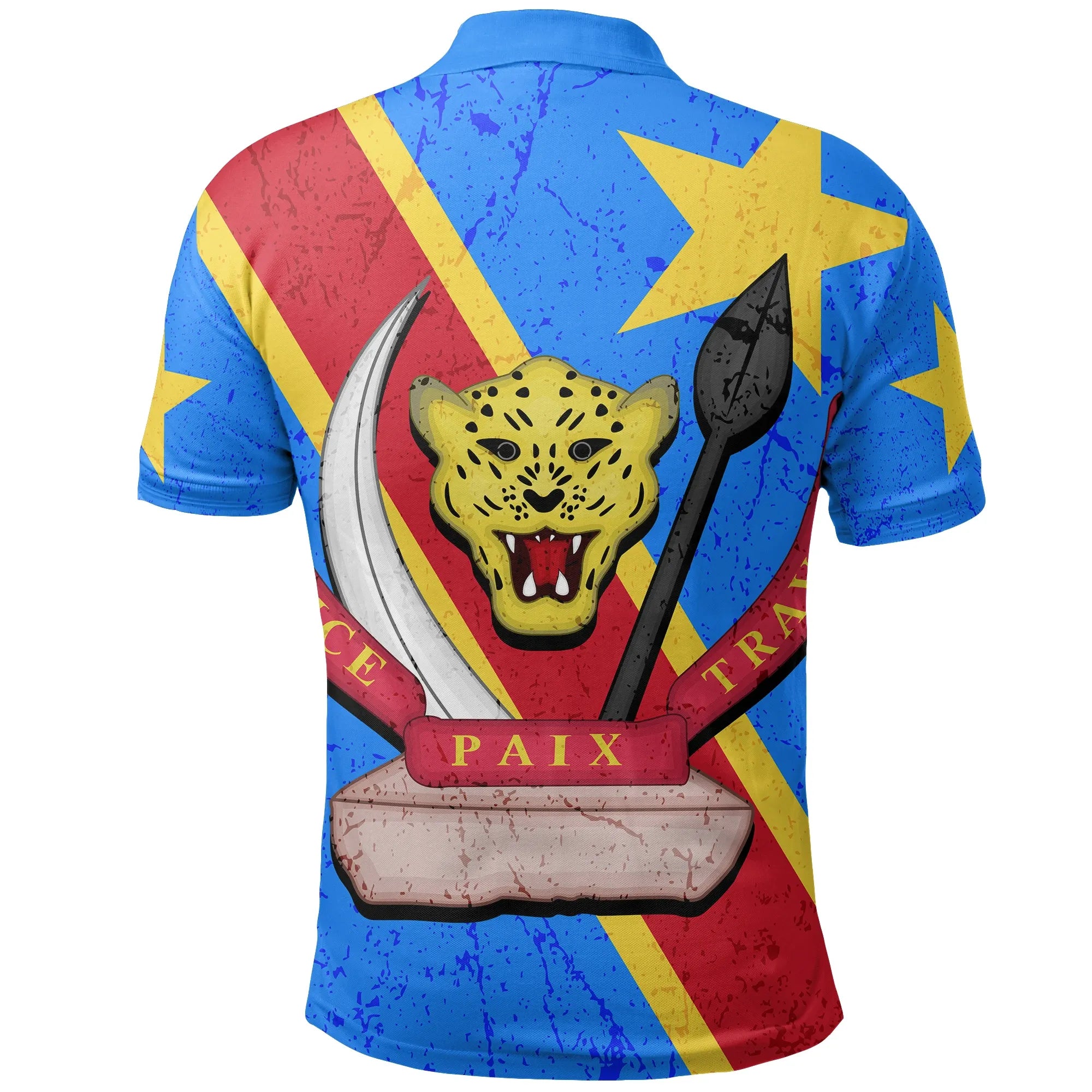 Democratic Republic of the Congo Grunge Style Polo Shirt