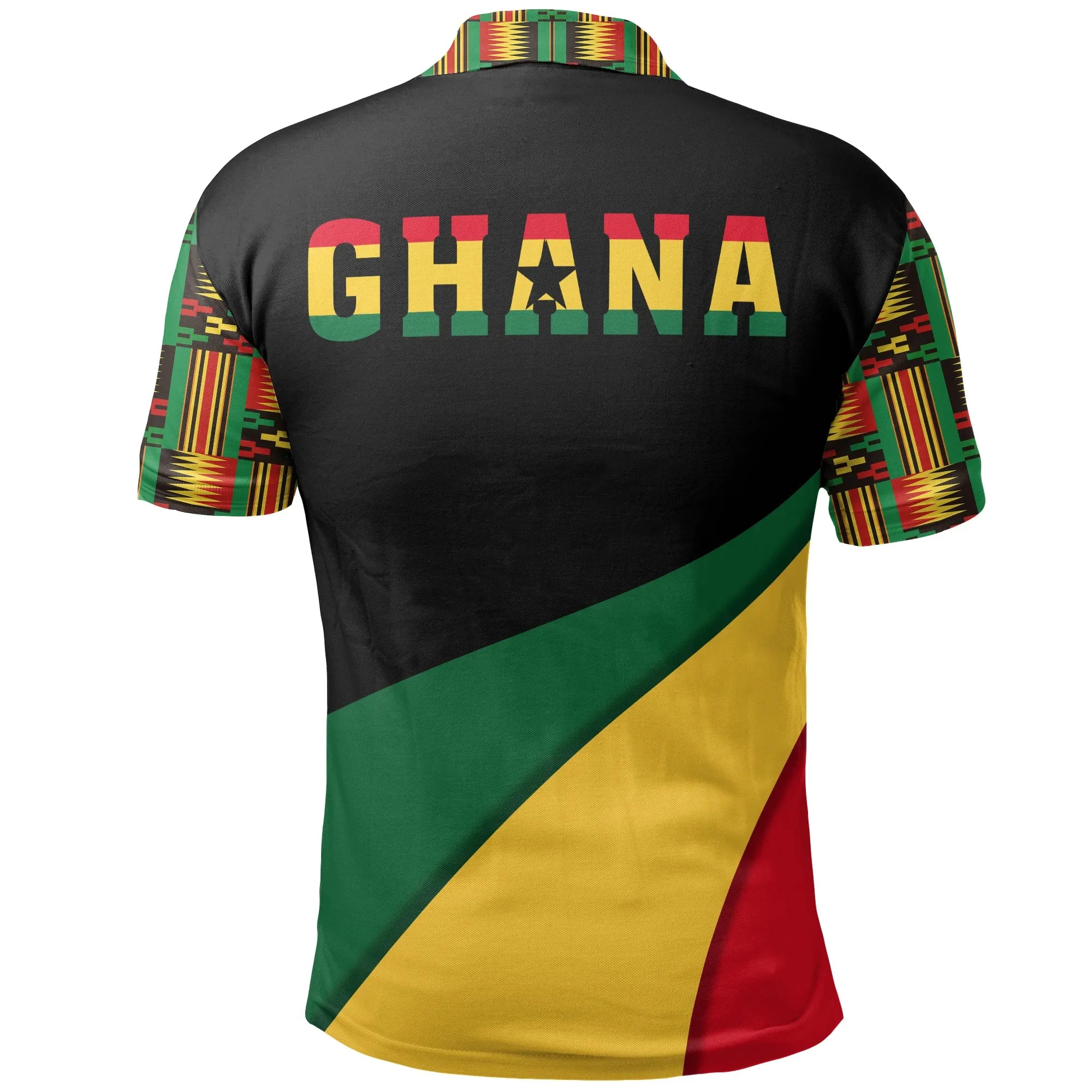 Ghana Flag Kente Polo Shirt - Bend Style