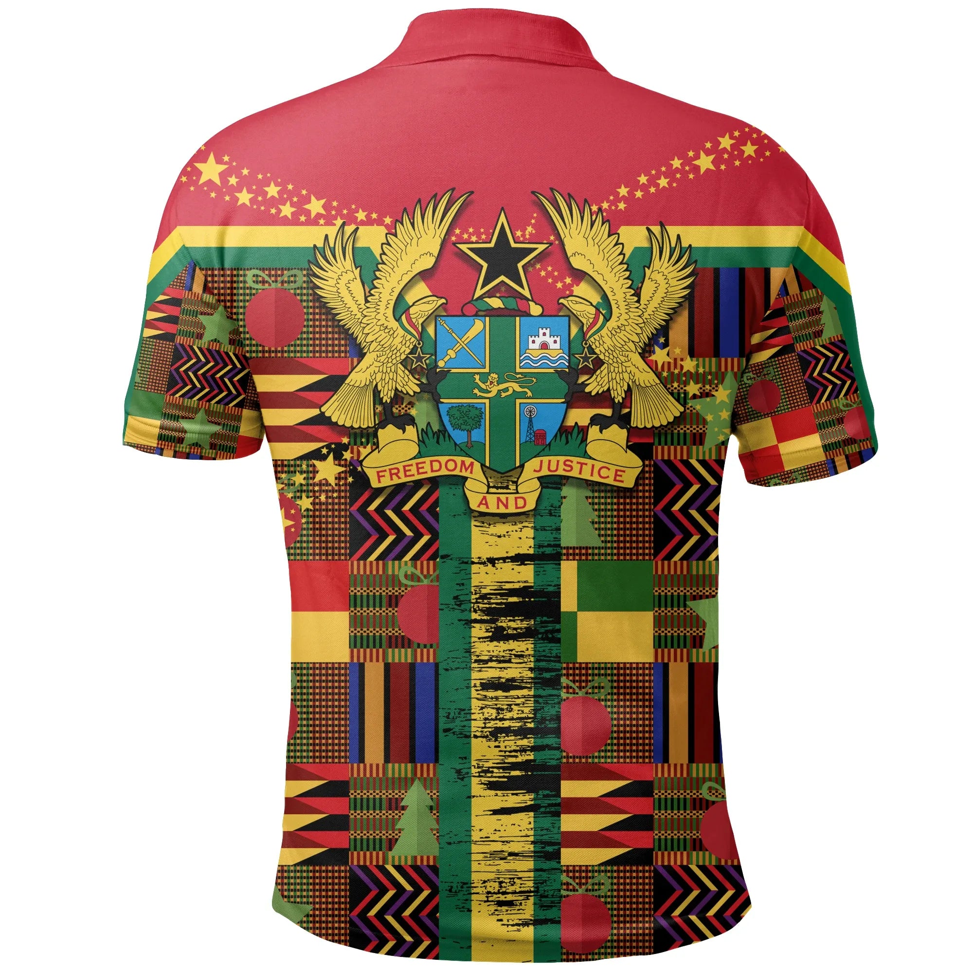 Ghana Pattern Kente Christmas Polo Shirt