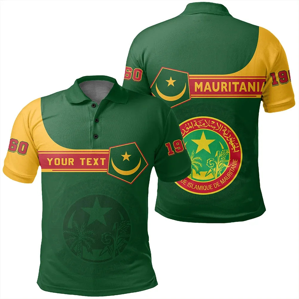 Custom Mauritania Polo Shirt Pentagon Style