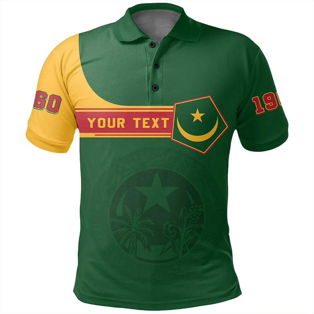 Custom Mauritania Polo Shirt Pentagon Style