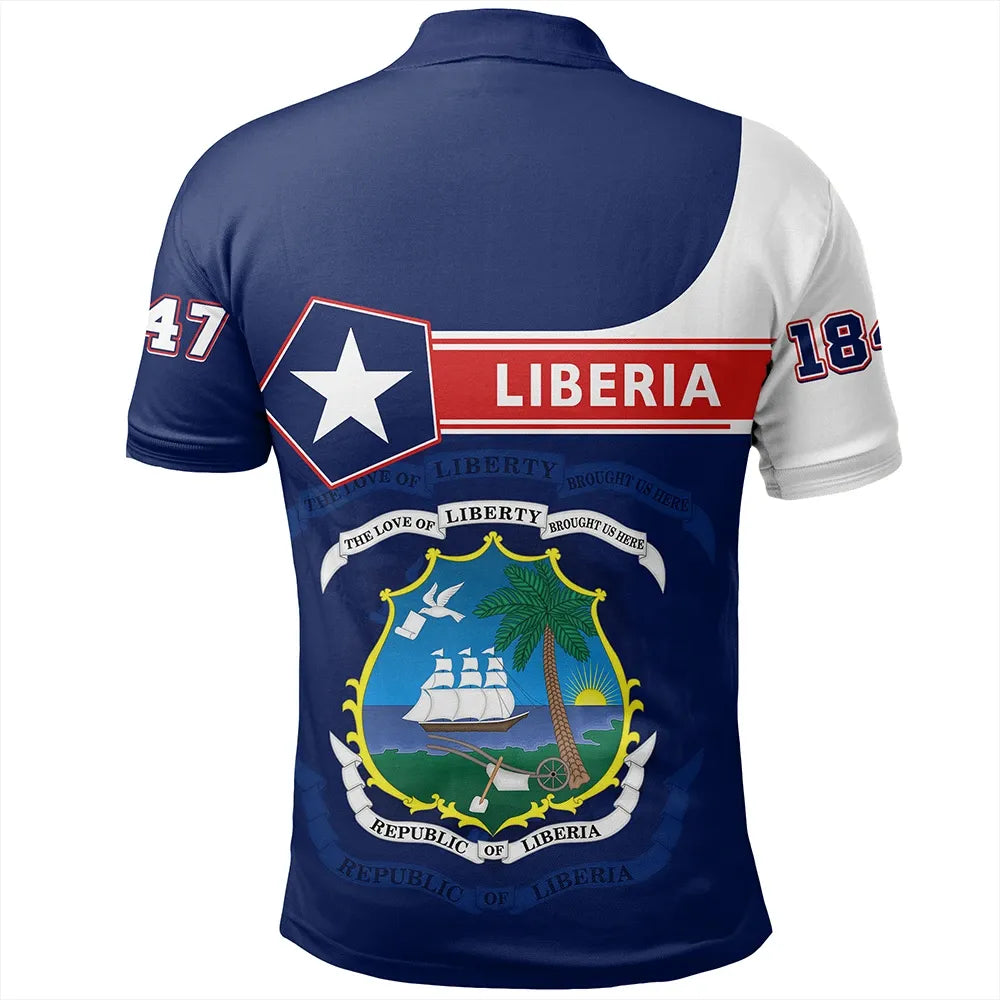 Custom Liberia Polo Shirt Pentagon Style