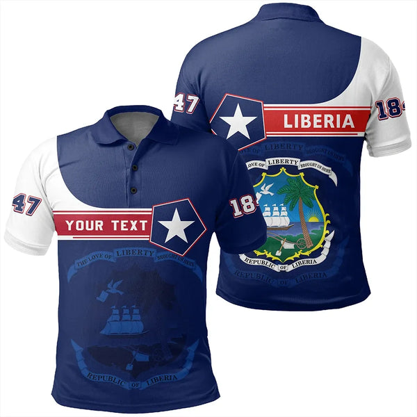 Custom Liberia Polo Shirt Pentagon Style