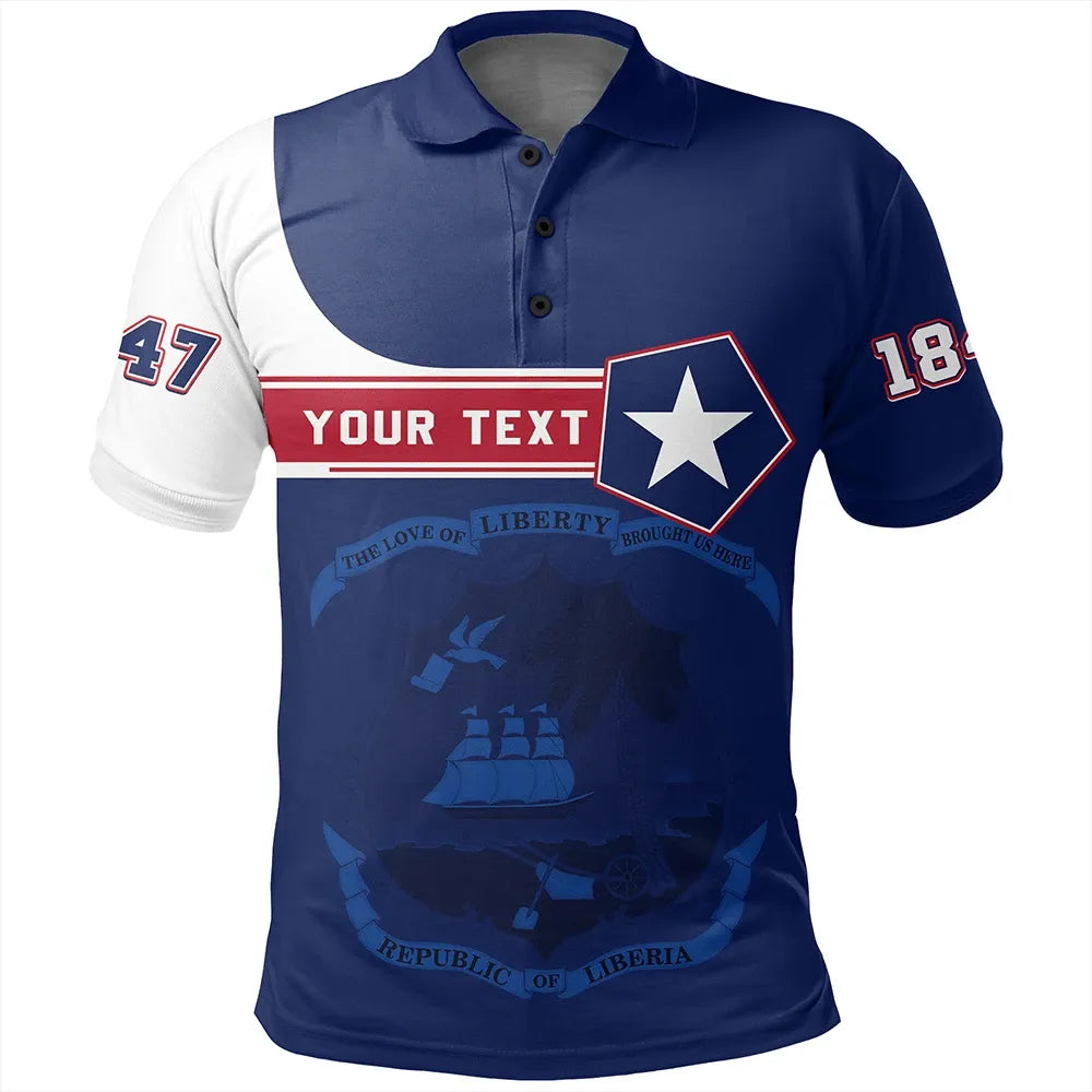 Custom Liberia Polo Shirt Pentagon Style