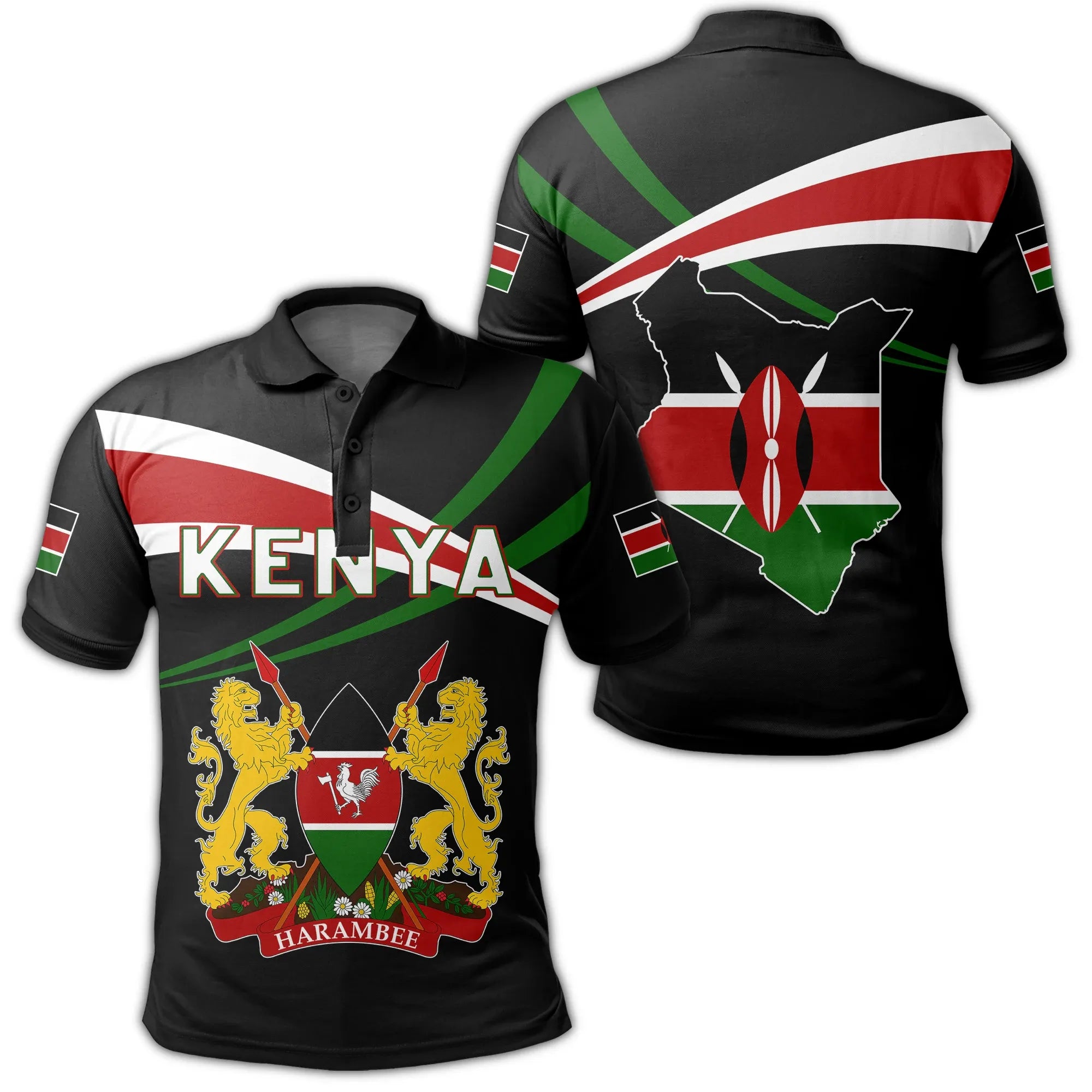 Kenya Map Polo Shirt - Aim Style