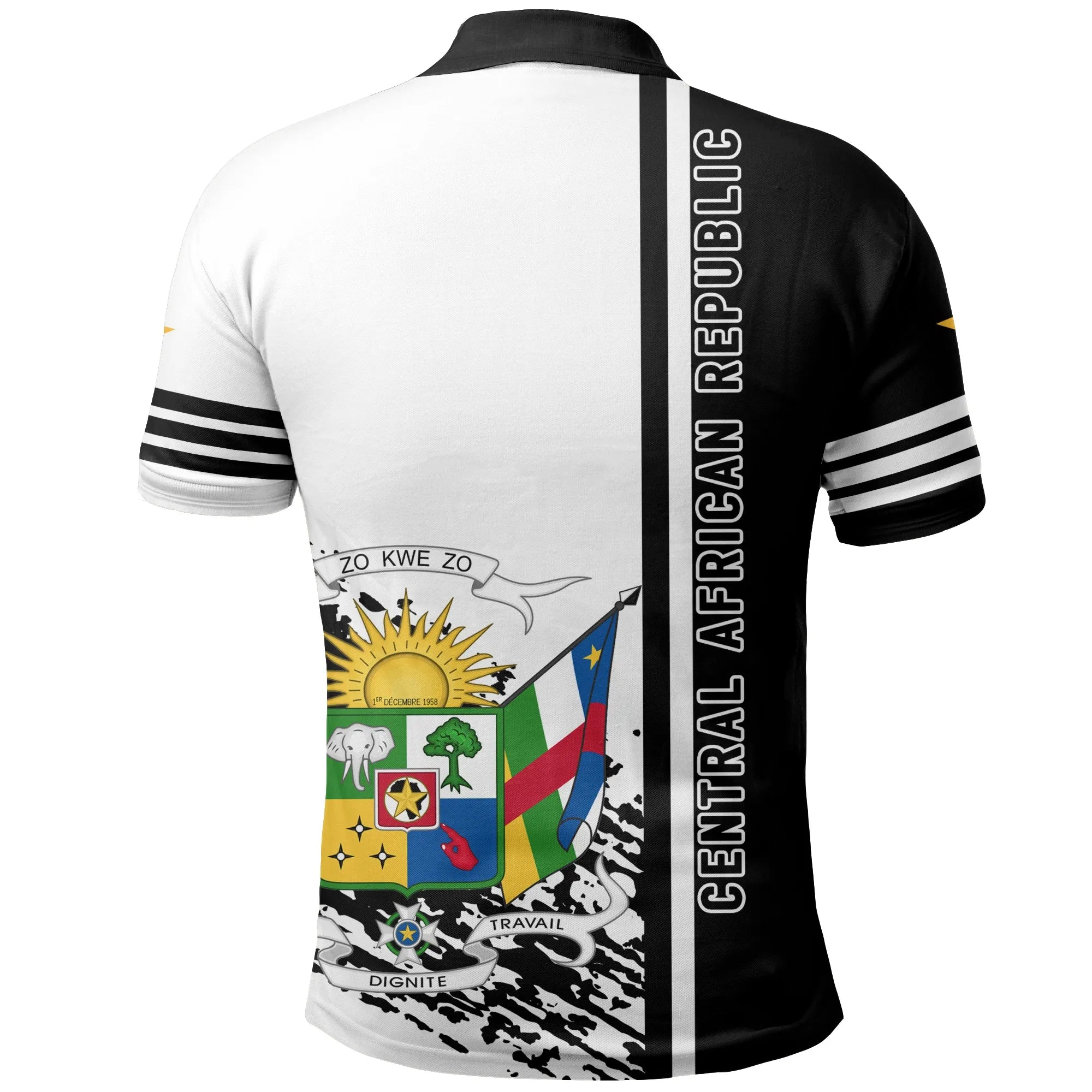 Central African Republic Quarter Style Polo Shirt