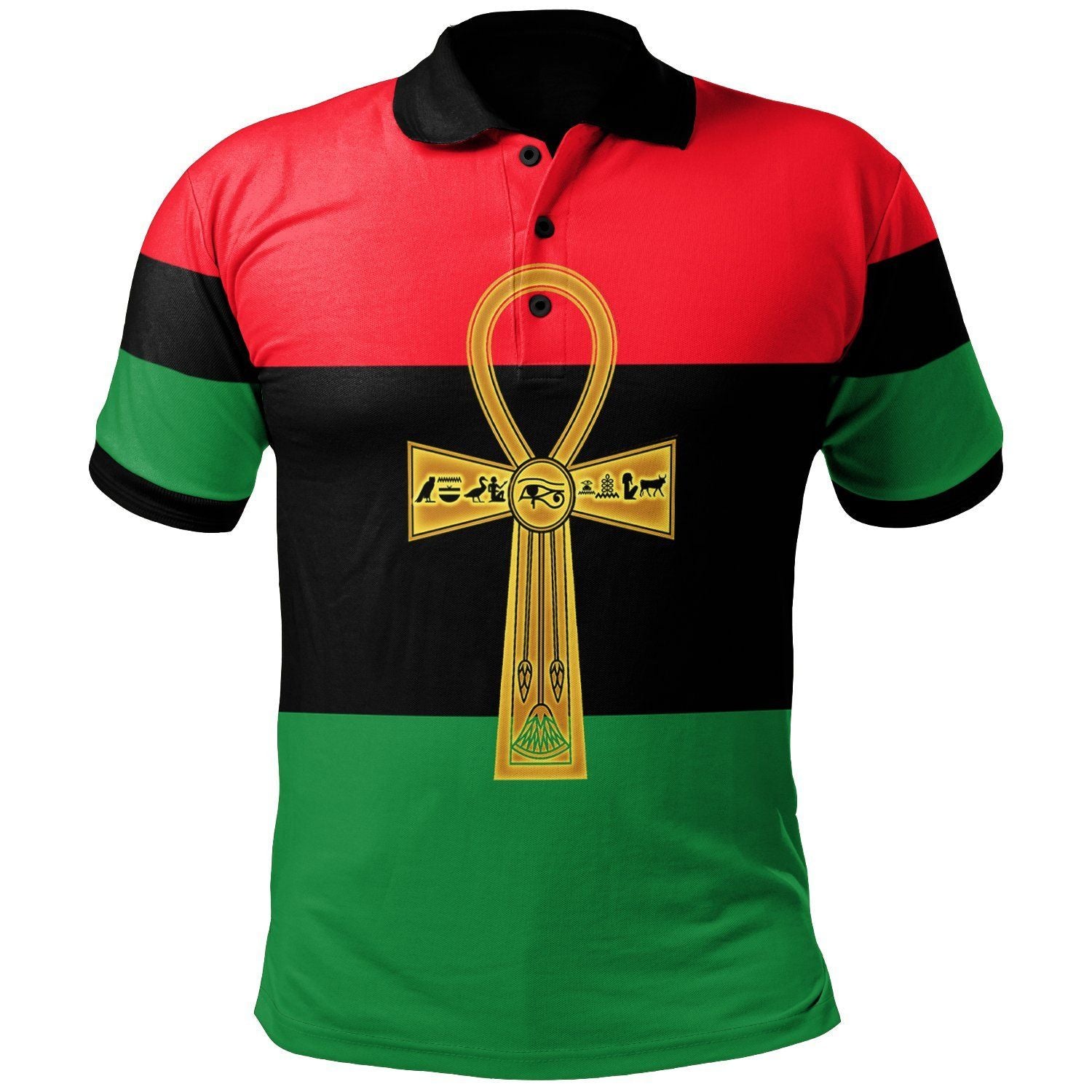 Ankh Egypt African Flag Dropi Polo Shirt