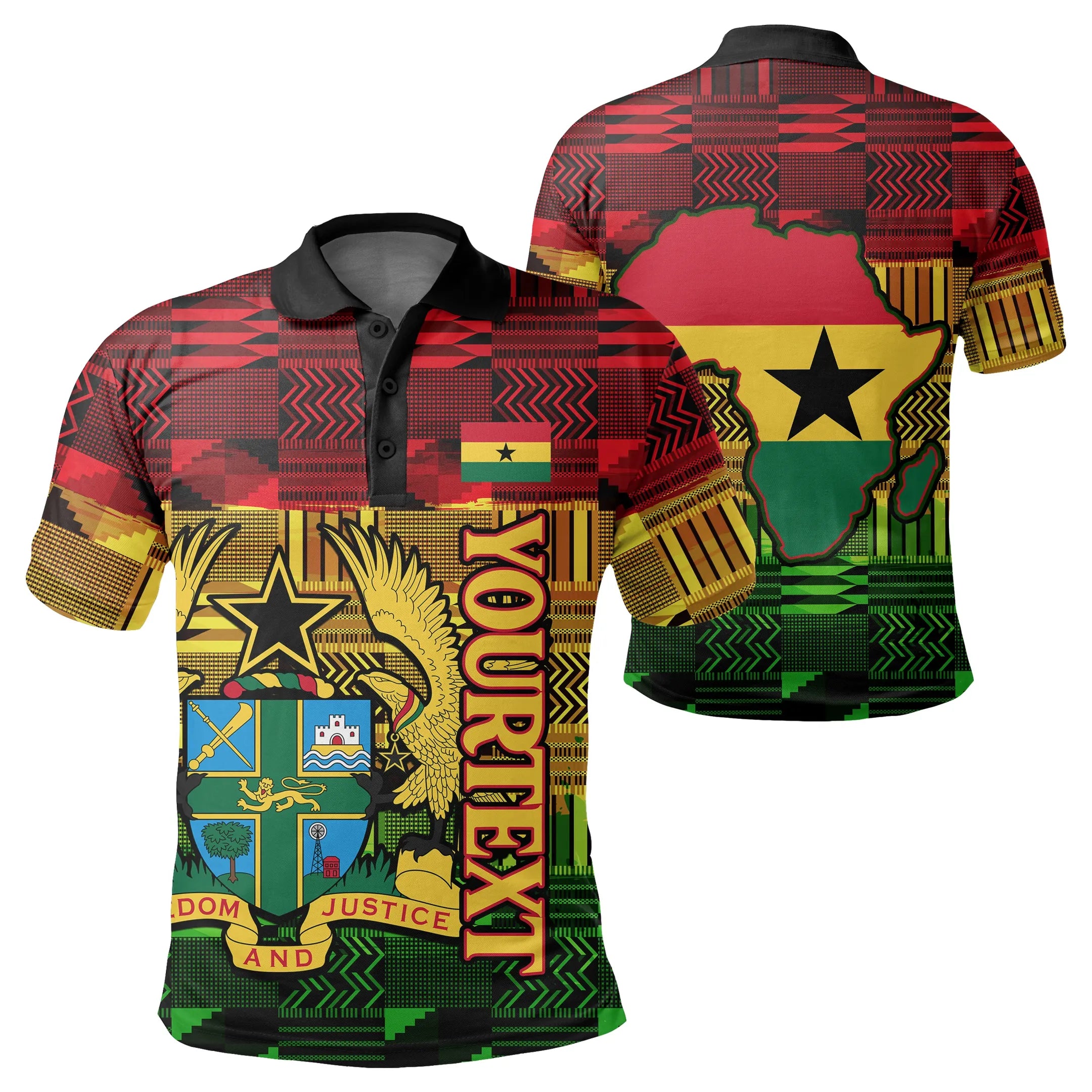 Ghana Kente Customize Polo Shirt