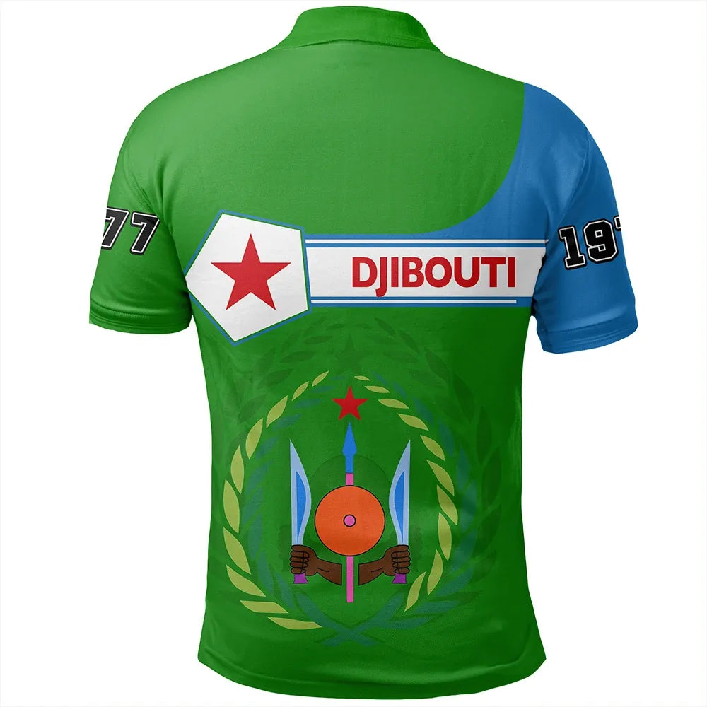 Custom Djibouti Polo Shirt Pentagon Style