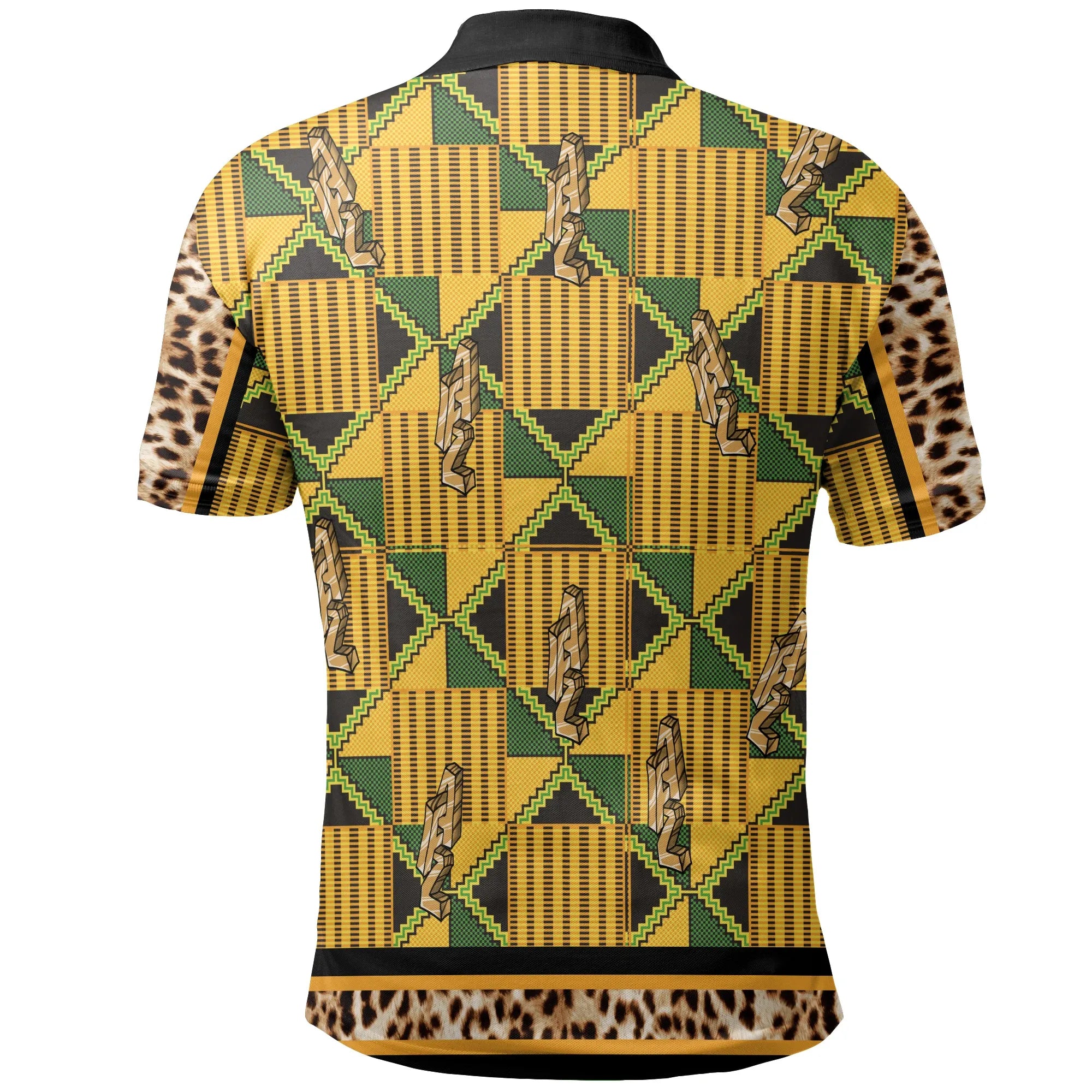 Ghana Kente Leopard King Polo Shirt