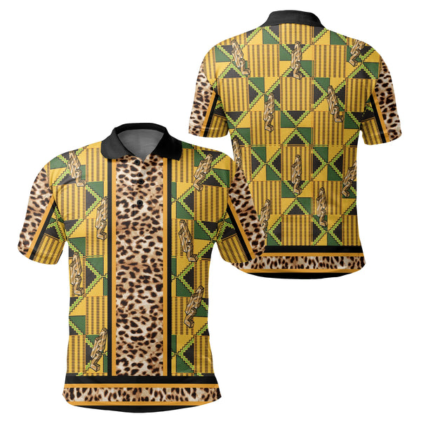 Ghana Kente Leopard King Polo Shirt