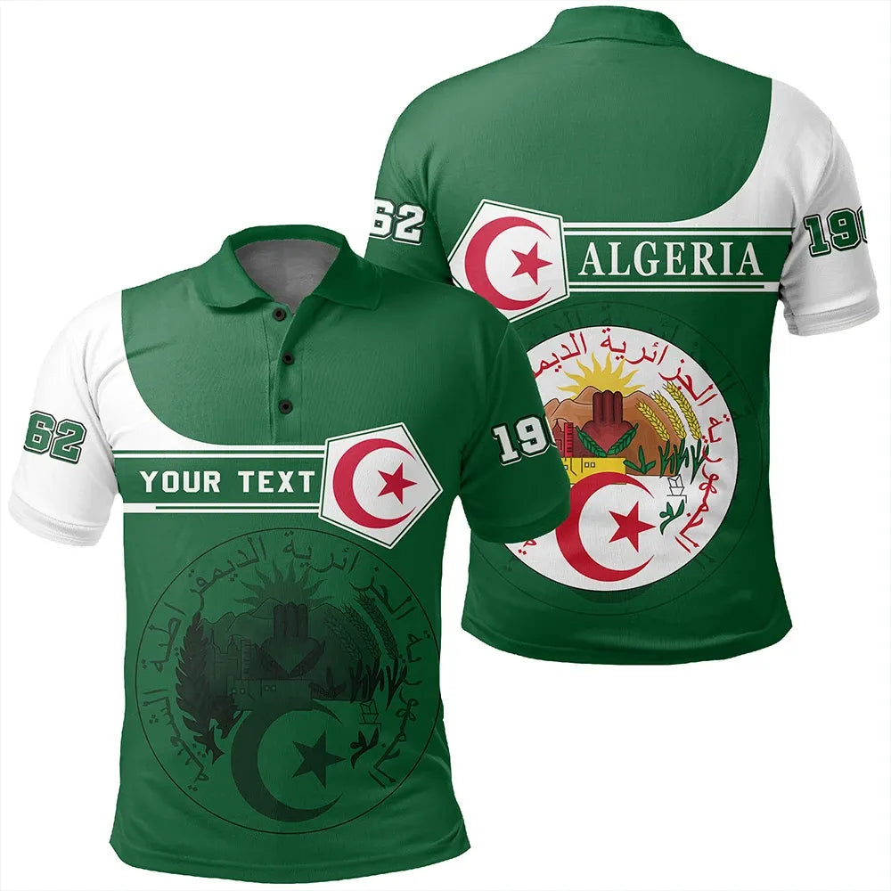 Custom Algeria Polo Shirt Pentagon Style