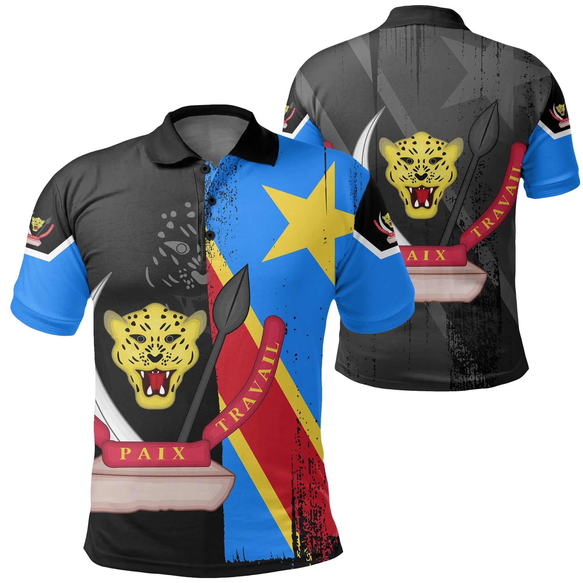 Democratic Republic of the Congo Flag Style Polo Shirt