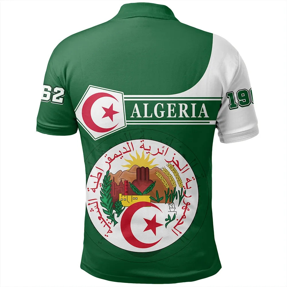 Custom Algeria Polo Shirt Pentagon Style