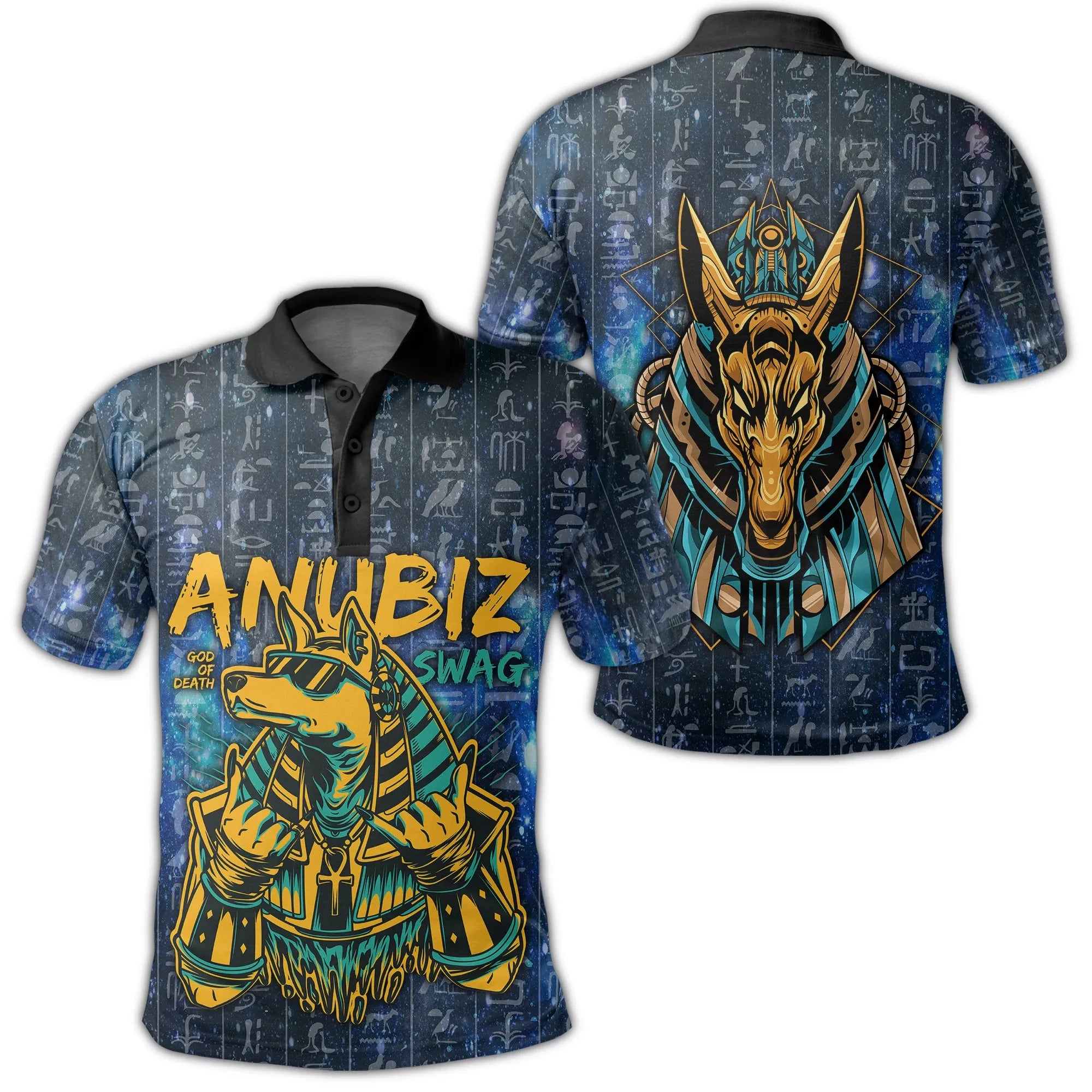 Egypt Anubis Galaxy Polo Shirt