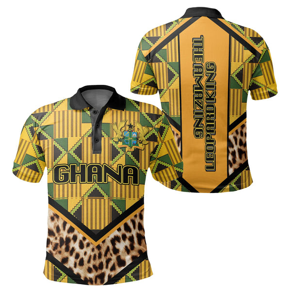 Ghana Leopard King Coat Of Arms Polo Shirt