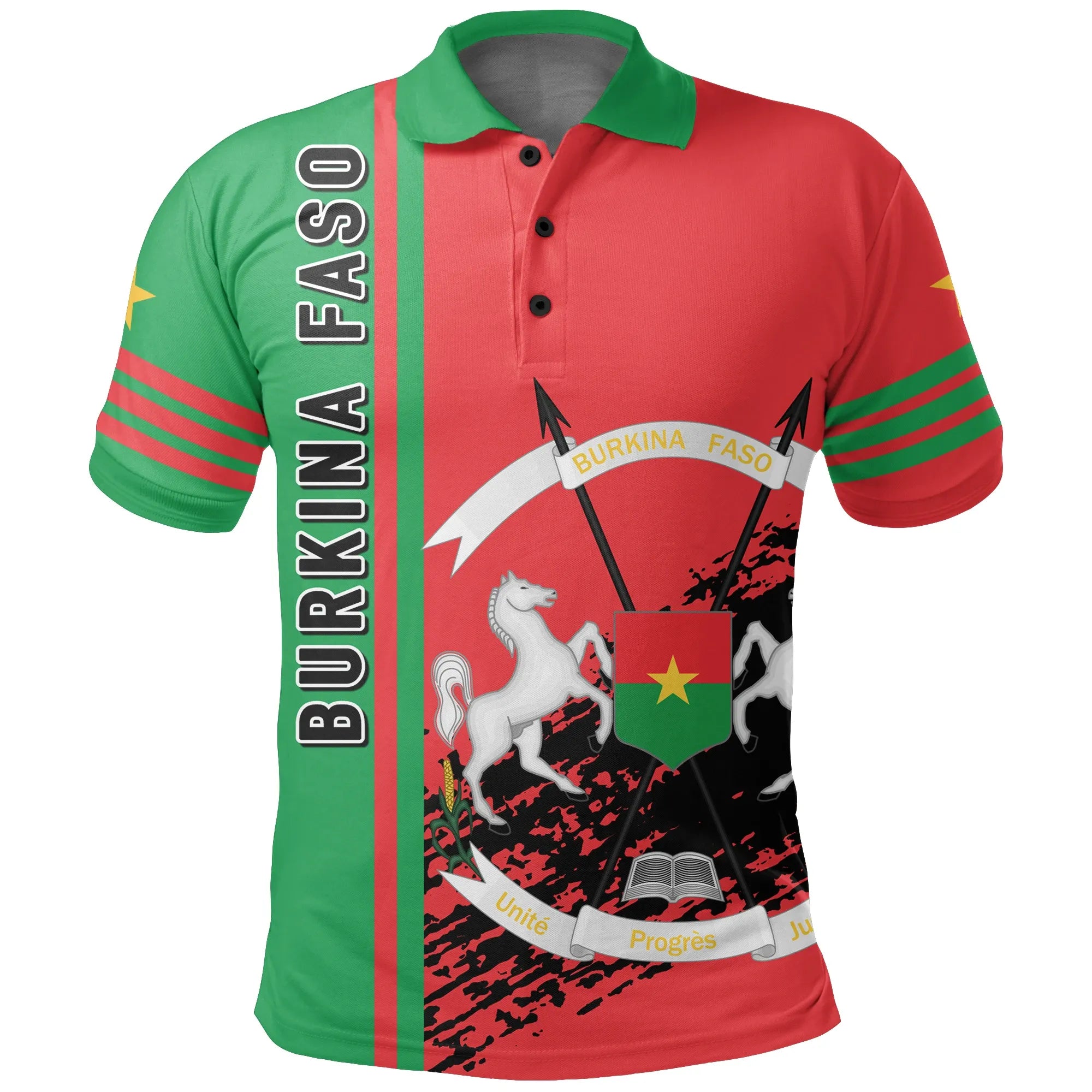 Burkina Faso Quarter Style Polo Shirt