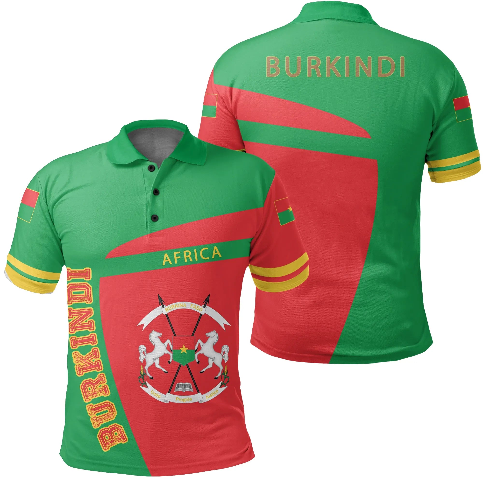 Burkina Faso Pride Burkindi Polo Shirt - Sport Style