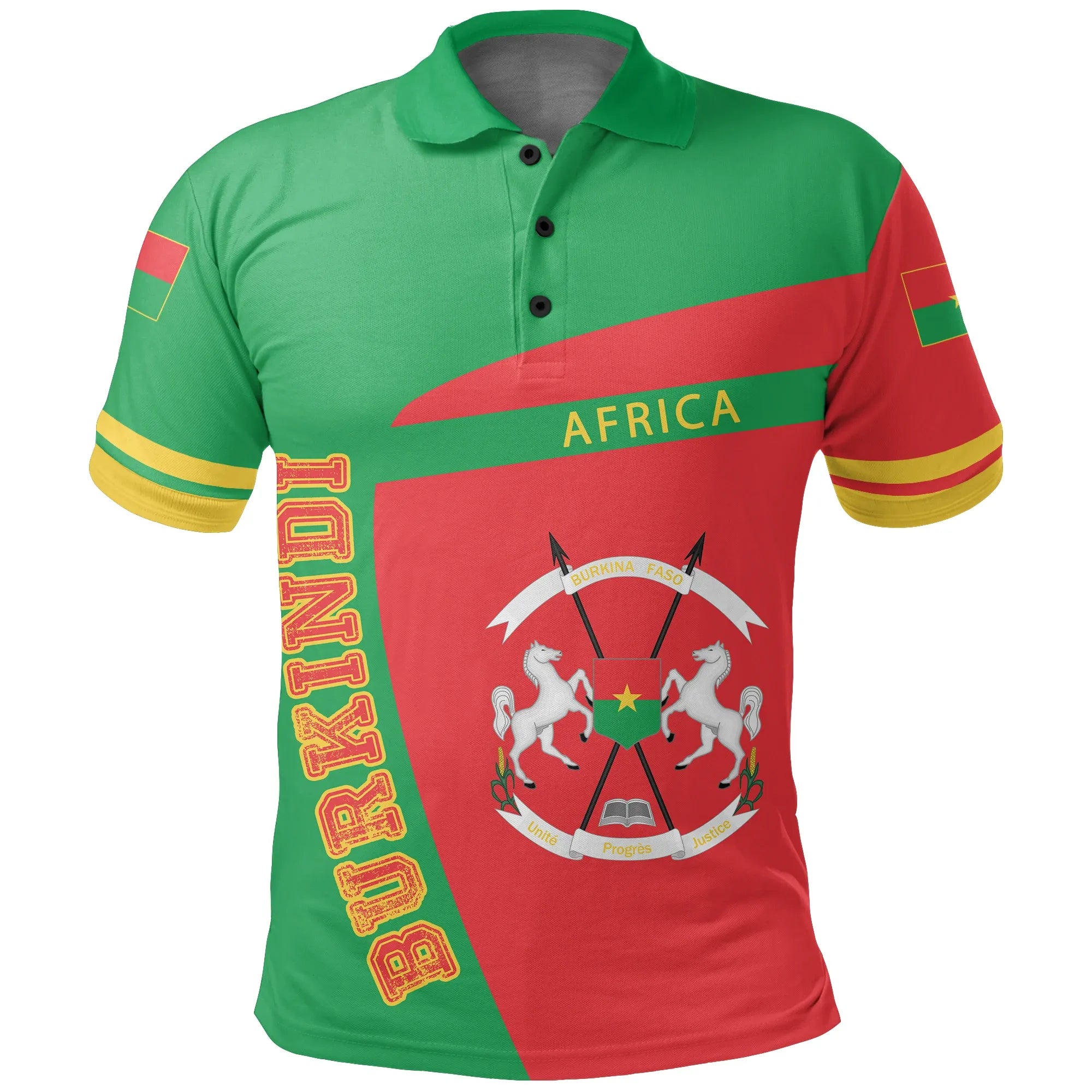 Burkina Faso Pride Burkindi Polo Shirt - Sport Style