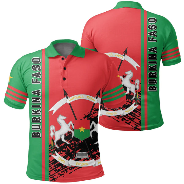 Burkina Faso Quarter Style Polo Shirt