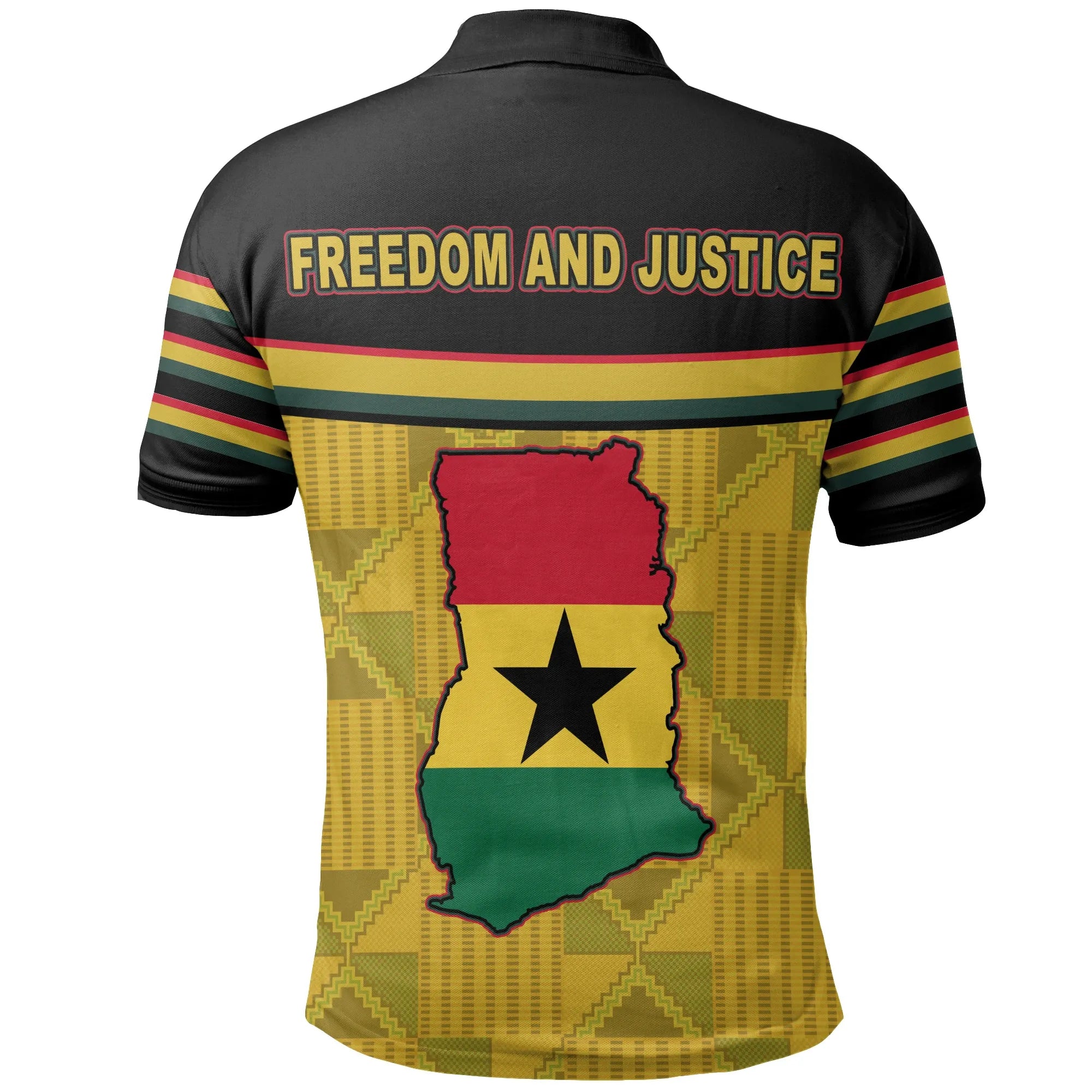 Ghana Map Kente Coat Of Arms Polo Shirt