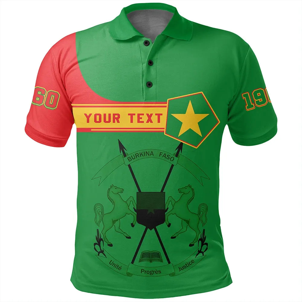 Custom Burkina Faso Polo Shirt Pentagon Style