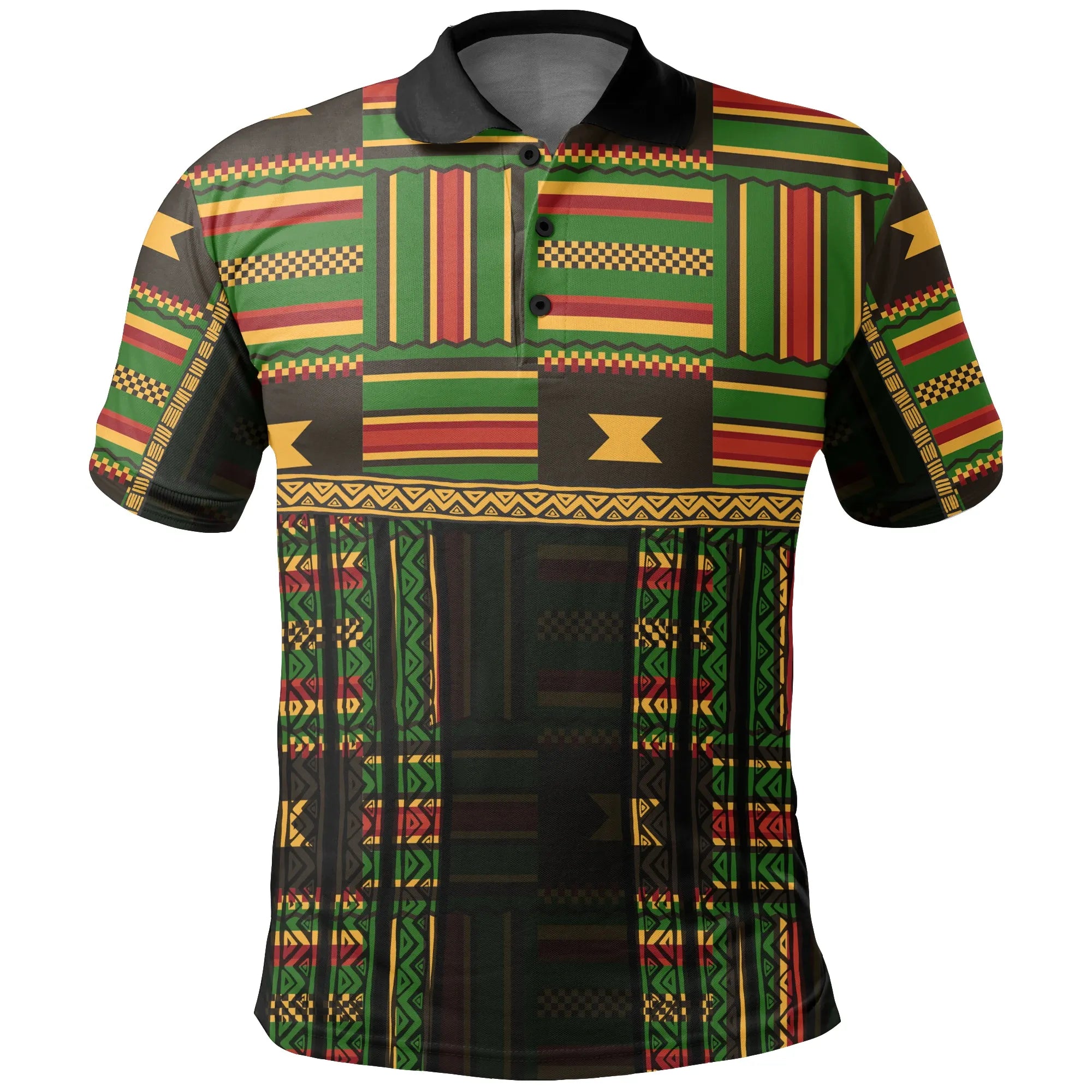 Africa Map Kente Ghanaian Pattern Polo Shirt