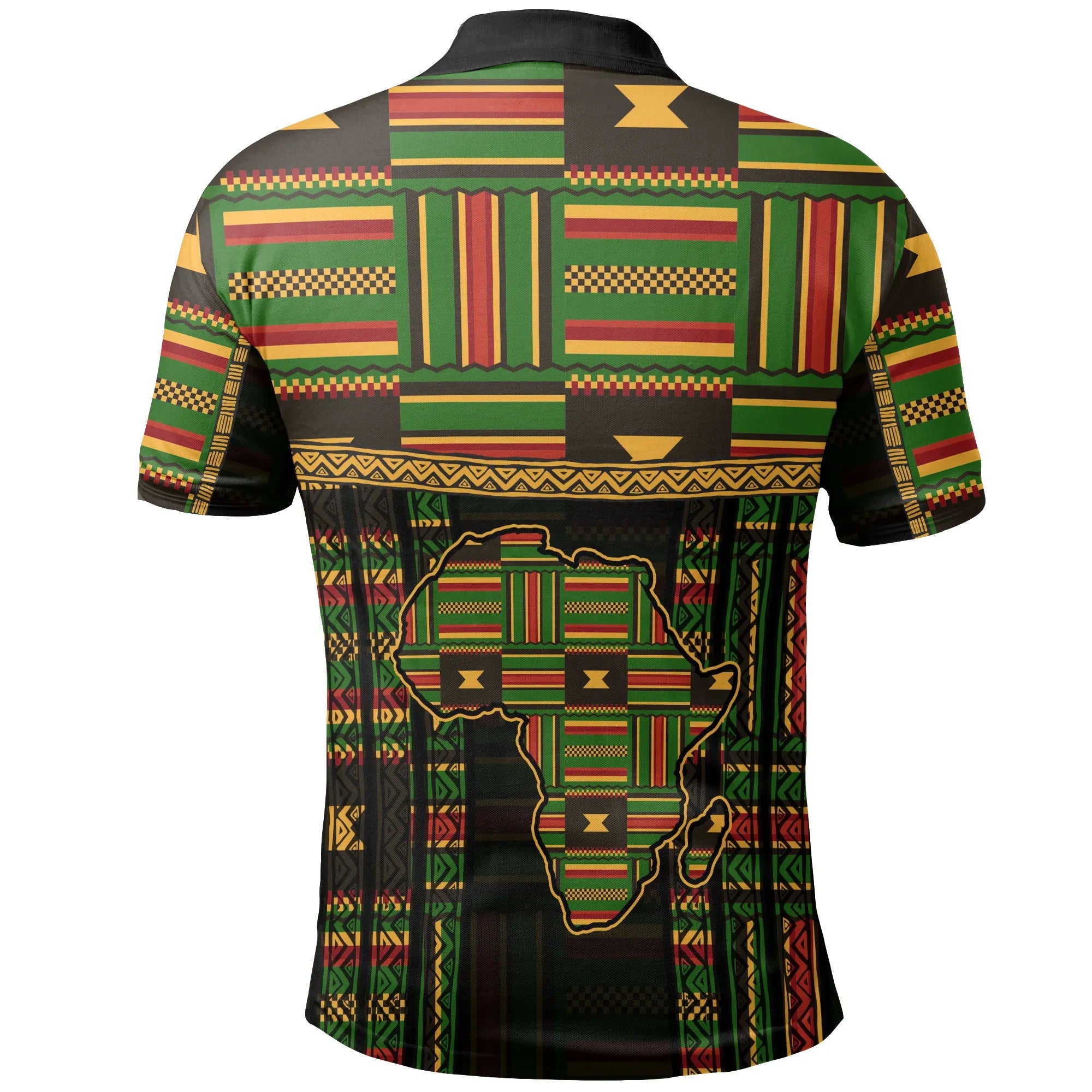 Africa Map Kente Ghanaian Pattern Polo Shirt